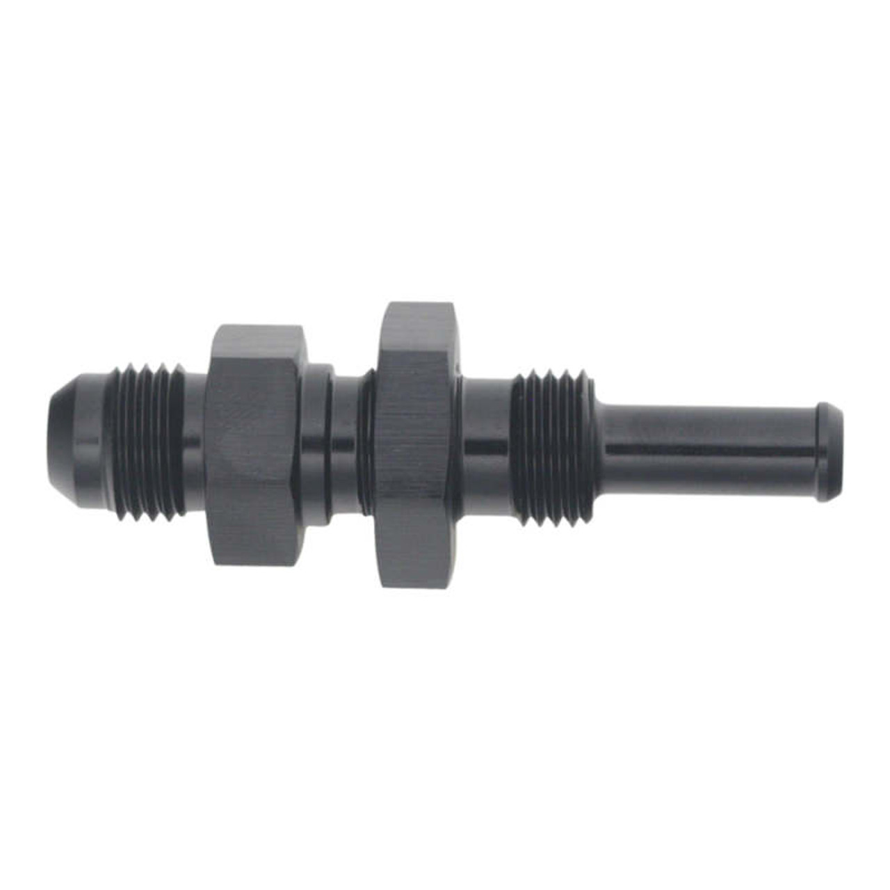 DeatschWerks 6AN Male Flare to Straight 5/16in Single Hose Barb - Anodized Matte Black - 6-02-0739-B Photo - Primary