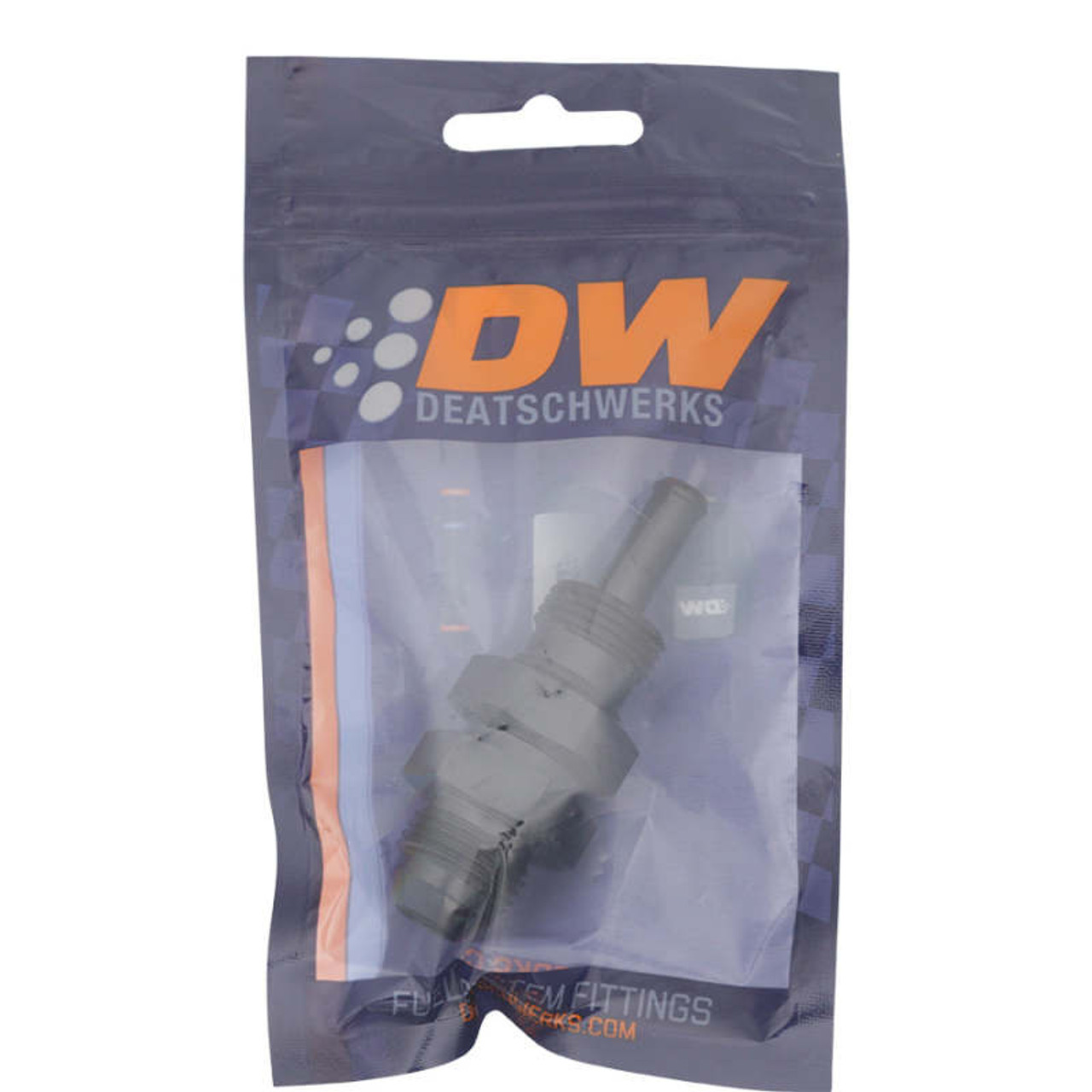 DeatschWerks 8AN Male Flare to Straight 5/16in Single Hose Barb - Anodized Matte Black - 6-02-0743-B Photo - lifestyle view