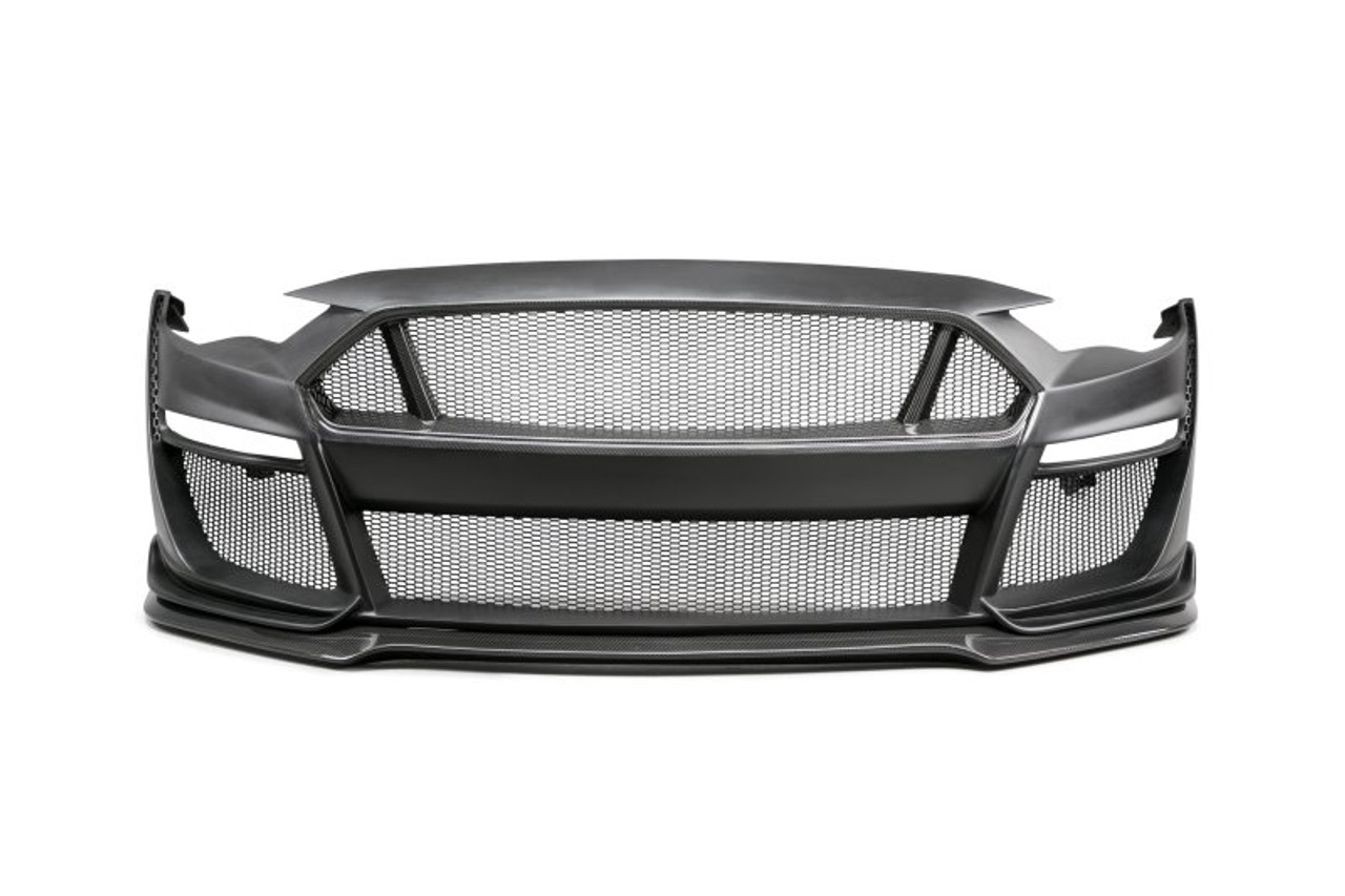 Anderson Composites 18-23 Ford Mustang Type-ST Fiberglass Front Bumper w/ CF Grille/Lip (NO CANCEL) - AC-FB18FDMU-ST-PC User 2