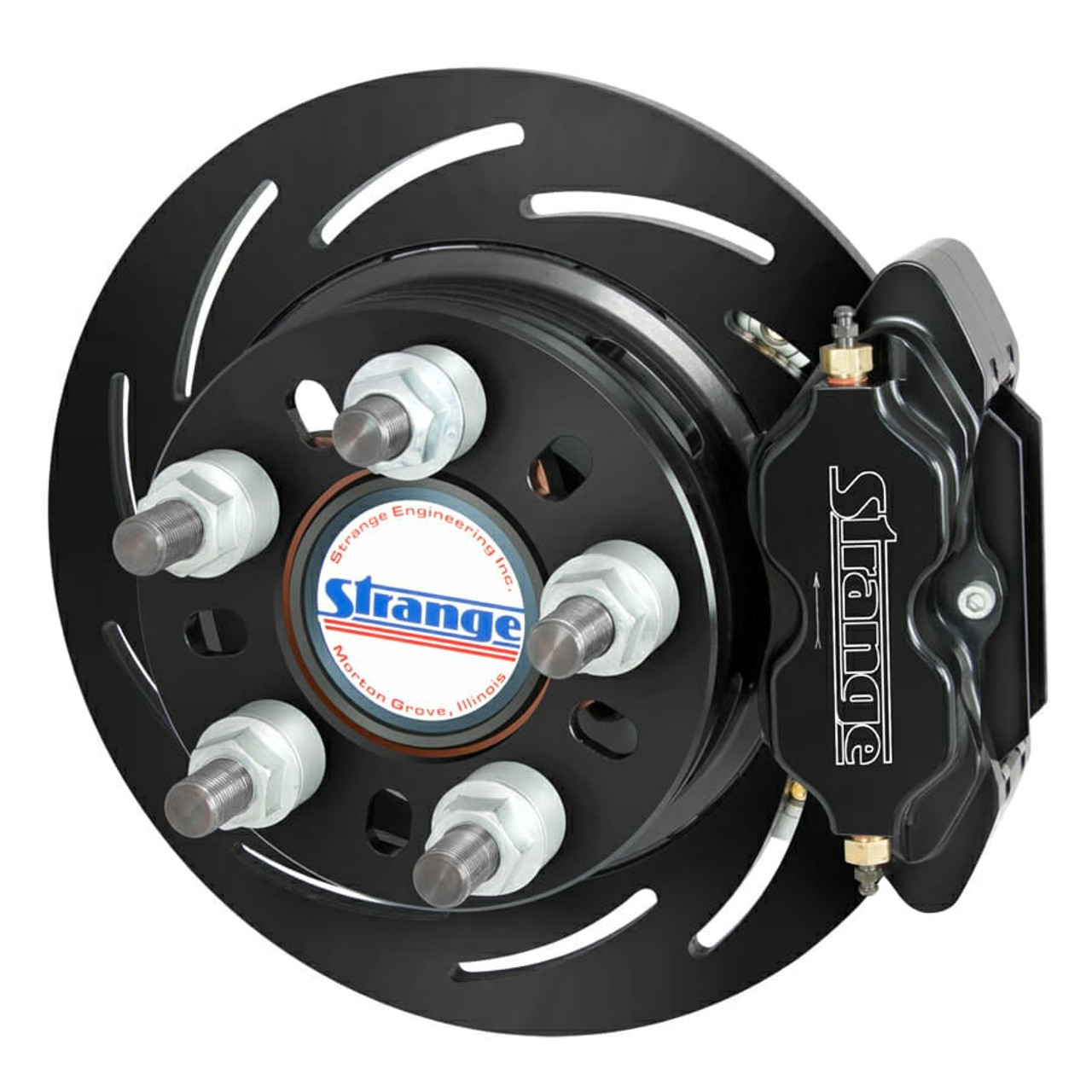 Strange Pro II Rear Brake Kit For 2015-2020 Mustang GT 2 Pc Rotors, 4 Piston Calipers & DRM-35 Metallic Pads