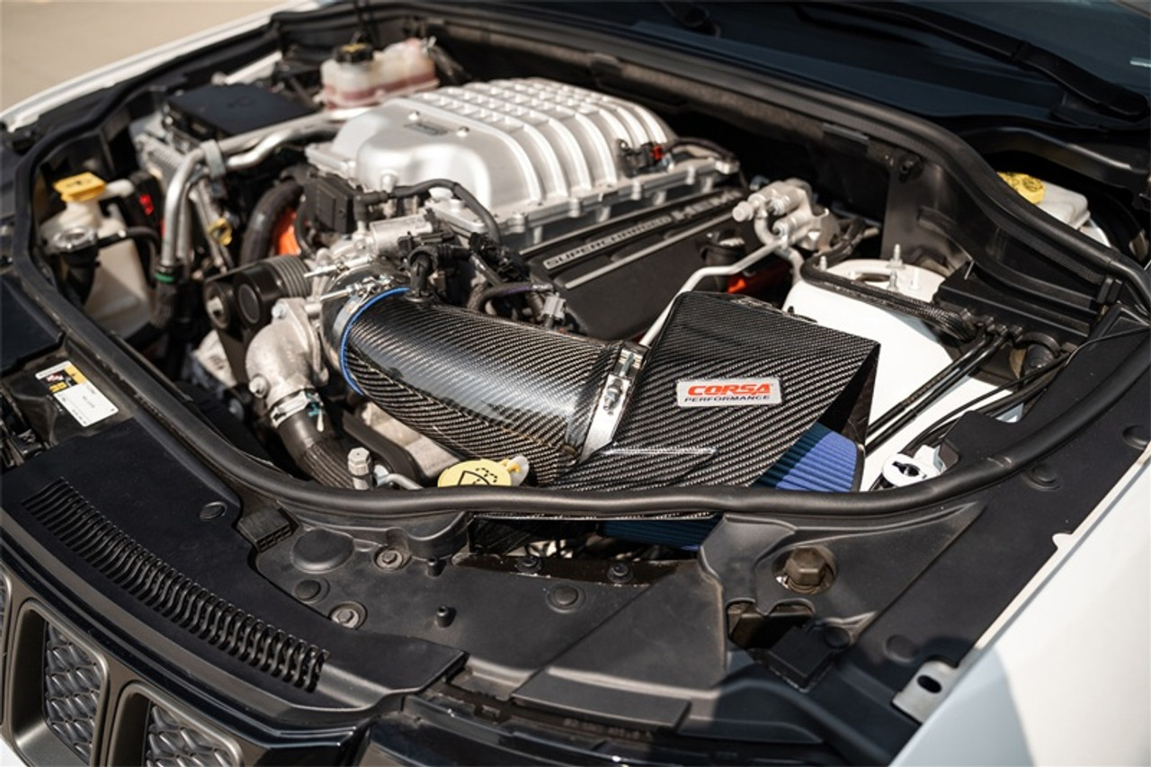 Corsa 20-23 Dodge Durango SRT Hellcat Carbon Fiber Air Intake w/ MaxFlow 5 Oil Filt. - 44011 Photo - Mounted