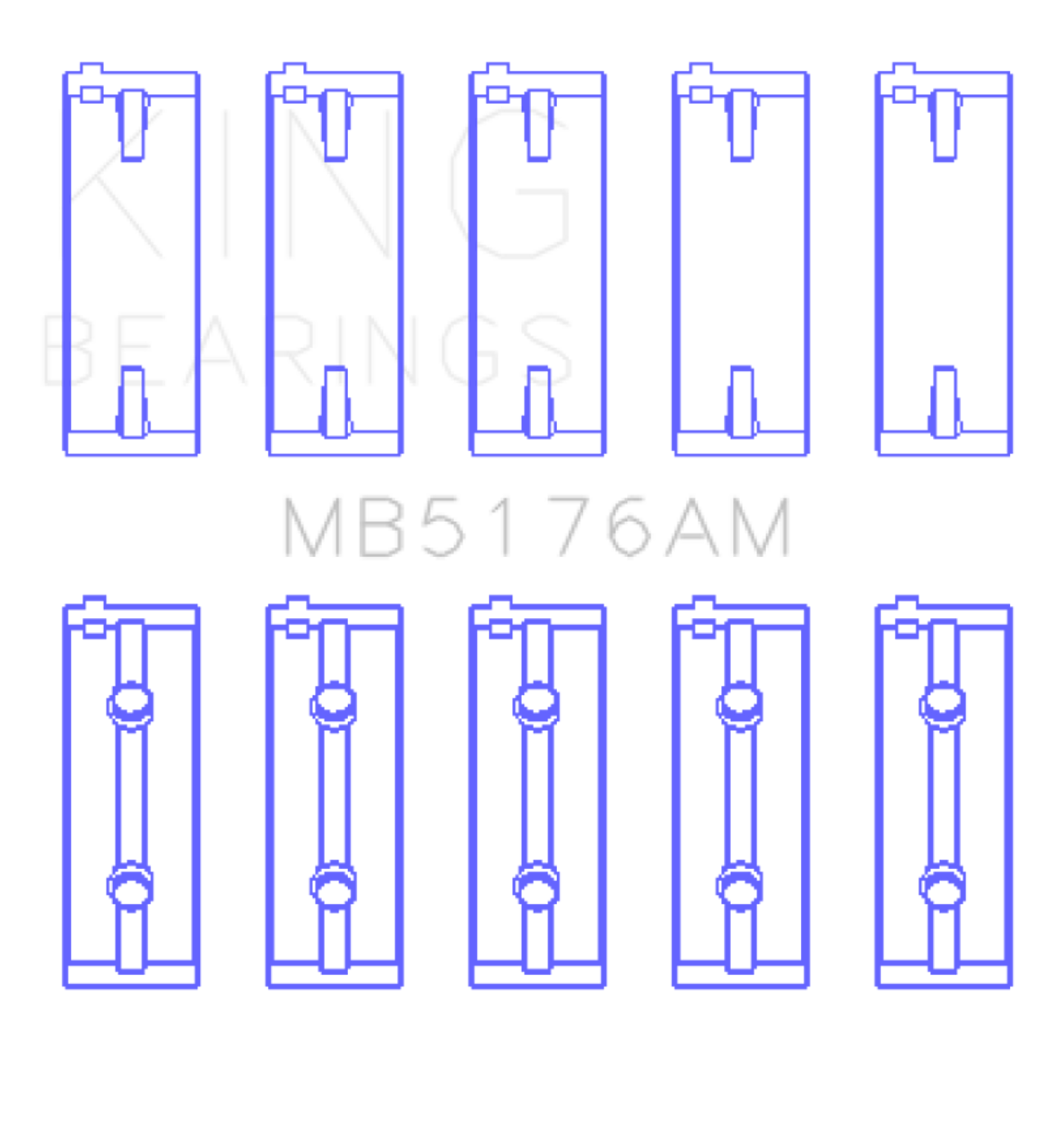 King Mitsuishi 4G93 SOHC (Size 0.5) Main Bearing Set - MB5176AM0.5 Photo - Primary