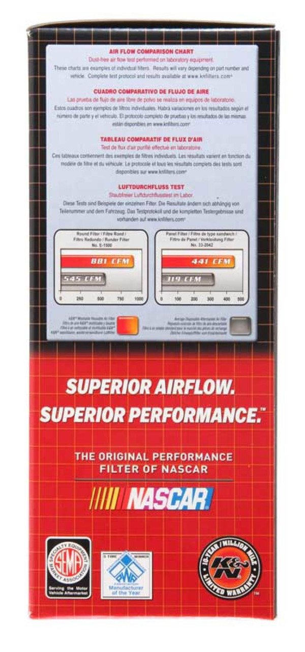K&N Round Air Filter 7in OD 5.188in ID 3 Height - E-3380 Photo - in package