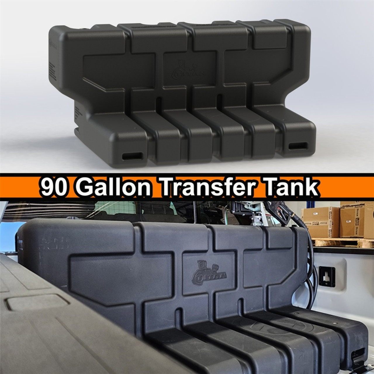 Titan Fuel Tanks Universal 90 Gallon L-Shaped Heavy Duty Transfer Tank (Non Nissan Cargo Box/RamBox) - 5015090 Photo - Mounted