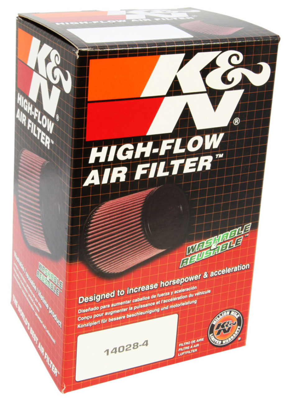 K&N Filter Universal Clamp-On Filter 2 1/16in Flange / 3in OD / 3in H - Box of 4 - RC-1894 Photo - in package