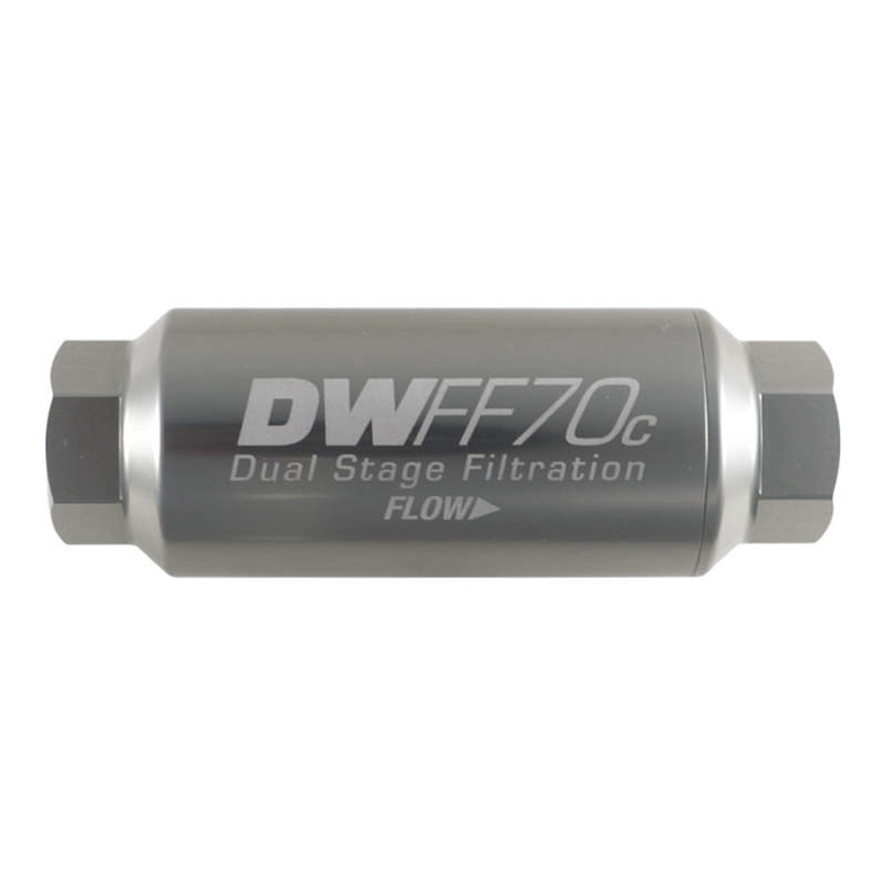 DeatschWerks 10AN Female 10 Micron 70mm Compact In-Line Fuel Filter Kit - 8-03-70C-010K Photo - Primary