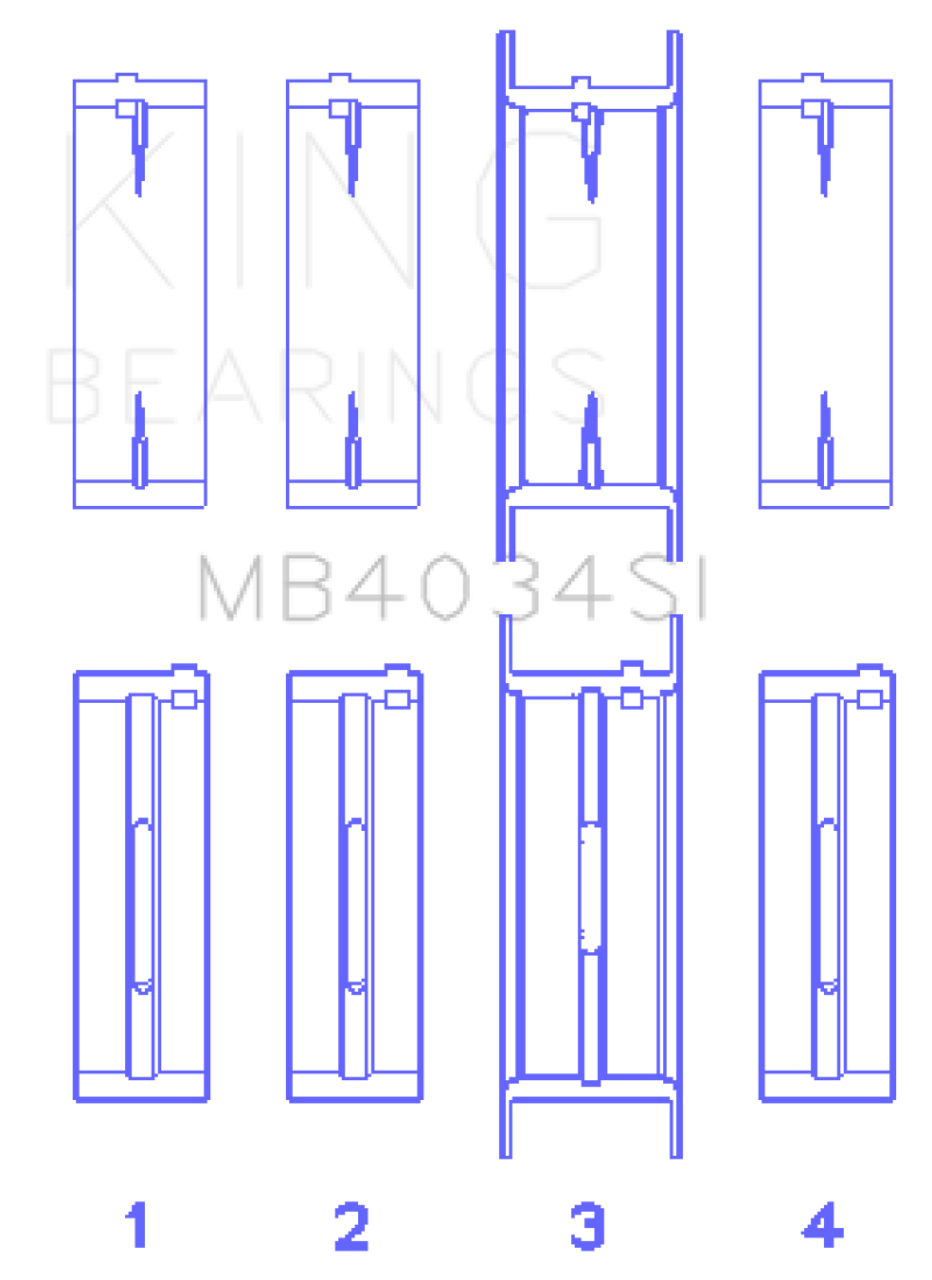King Ford 232 (Size 0.25) Main Bearing Set - MB4034SI0.25 Photo - Primary