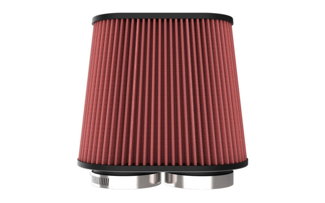 K&N Universal Clamp-On Air Filter 3in Dual Flange 9in x 6in Base 7.5in x 3.688in Top 7.5in Height - RU-6104 Photo - out of package