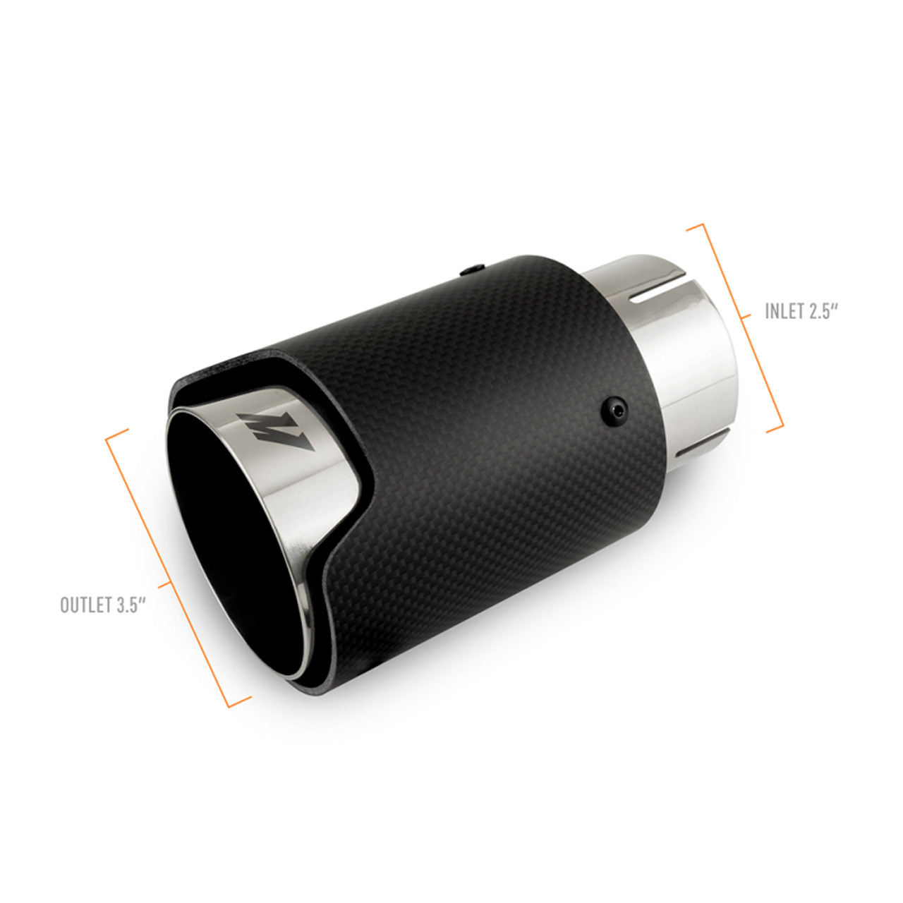 Mishimoto Carbon Fiber Muffler Tip 2.5in Inlet 3.5in Outlet M Polished - MMEXH-TIP-CFM25P User 1