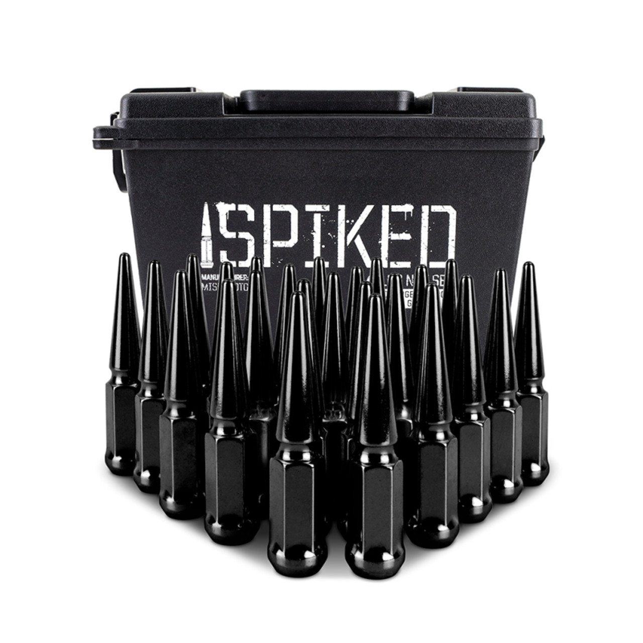 Mishimoto Mishimoto Steel Spiked Lug Nuts M14 x 1.5 24pc Set Black - MMLG-SP1415-24BK User 1