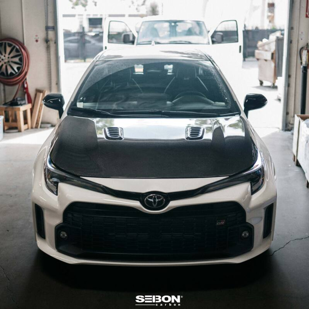 Seibon 2023 Toyota GR Corolla OE-Style Carbon Fiber Hood - Gloss Finish - HD23TYGRCOR-OE User 1