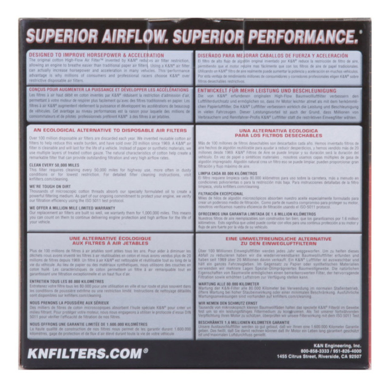 K&N Universal Round Air Filter 6-3/8in OD 5in ID 2-1/2in Height - E-3260 Photo - in package