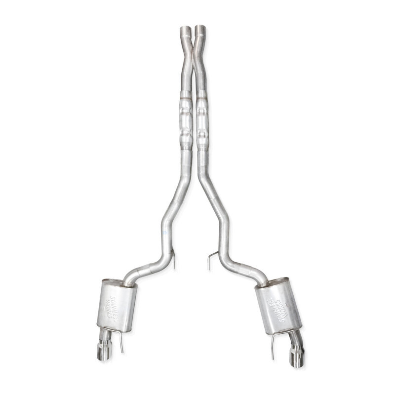 Stainless Works 2024 Mustang GT Catback Dual Tips Legend Sound H-Pipe Factory Connect Exhaust - M24CBHFCL Photo - out of package