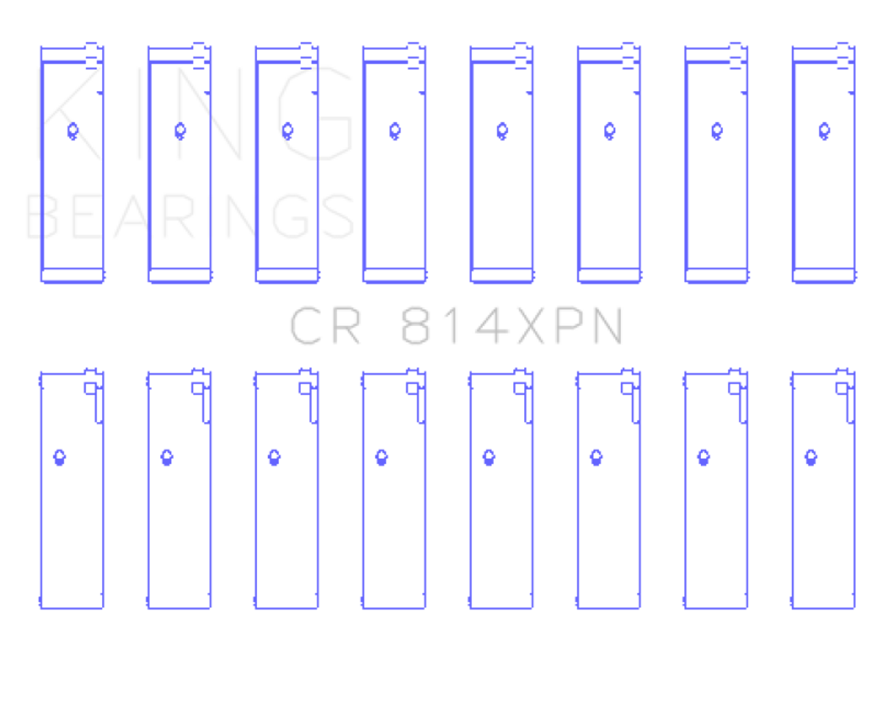 King Ford 351ci 5.8L 16V (Size STDX Oversized) Connecting Rod Bearing Set - CR814XPNSTDX Photo - Primary