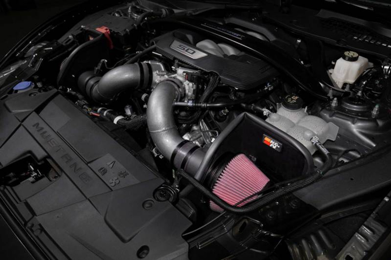 K&N 2024+ Ford Mustang V8 5.0L Typhoon Performance Air Intake System - 69-3541TC Photo - Mounted