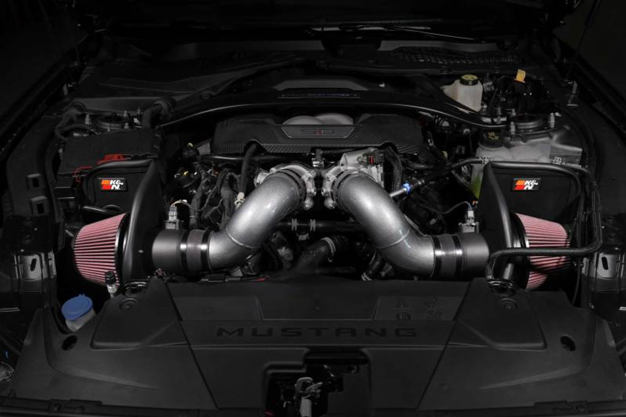 K&N 2024+ Ford Mustang V8 5.0L Typhoon Performance Air Intake System - 69-3541TC Photo - Mounted