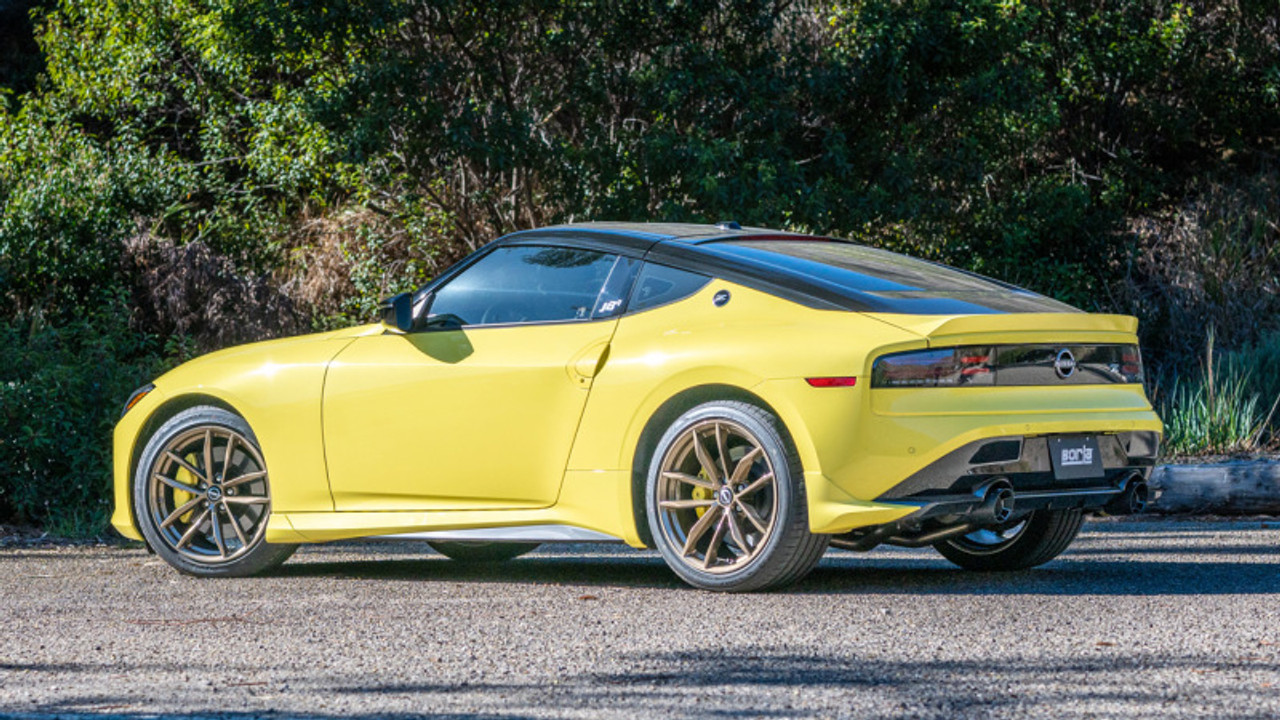 Borla 23-24 Nissan Z 2.5in S-Type Cat Back Exhaust 4.5in Tip - Carbon Fiber Black Anodized - 140929CFBA Photo - lifestyle view