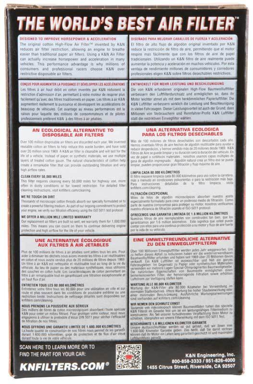 K&N Universal Clamp-On Air Filter - 2 1/4in 10 DEG FLG 3 1/2in OD 6in H - RU-1090 Photo - in package