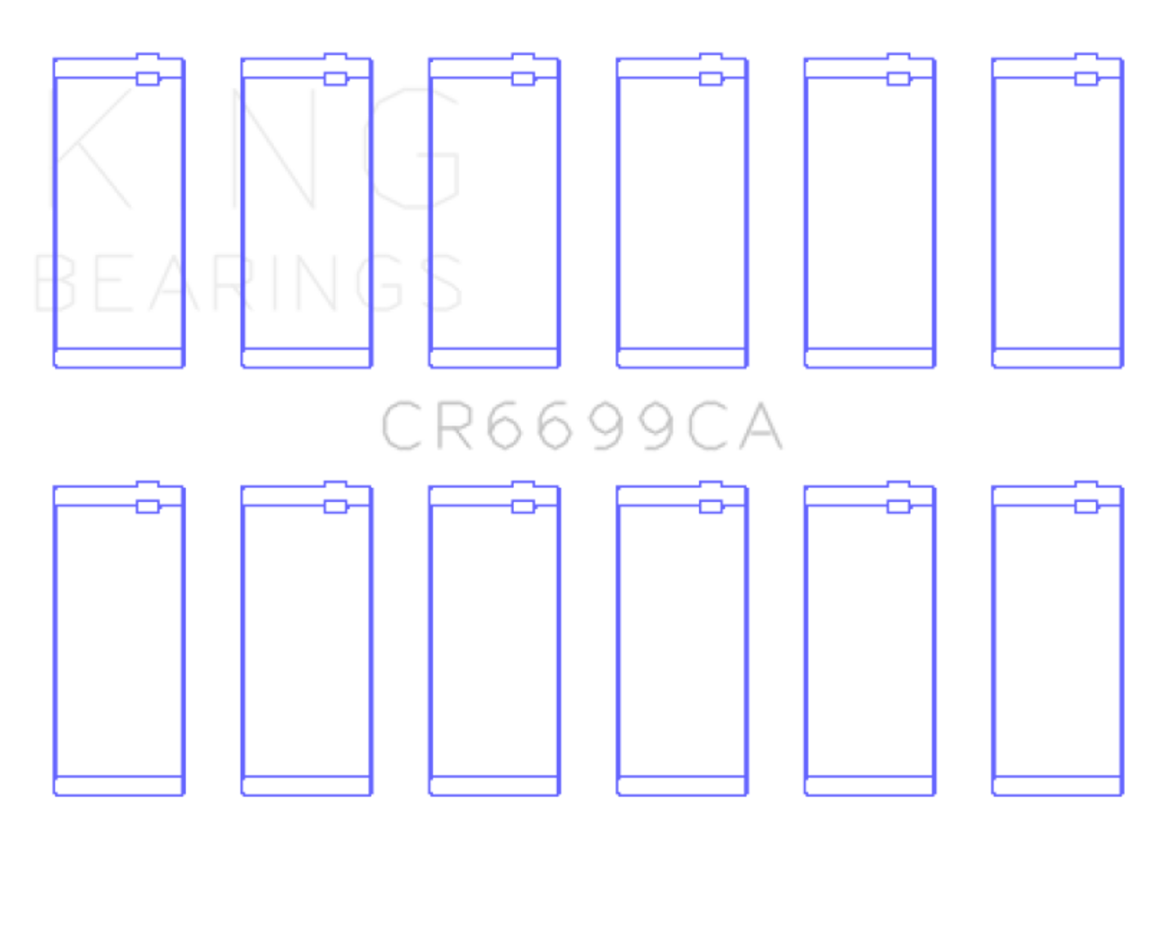 King 94-02 Dodge Cummins 5.9L Inline 6 Diesel Conventional Coated Rod Bearing Set (Size 0.25mm) - CR6699CA0.25 Photo - Primary