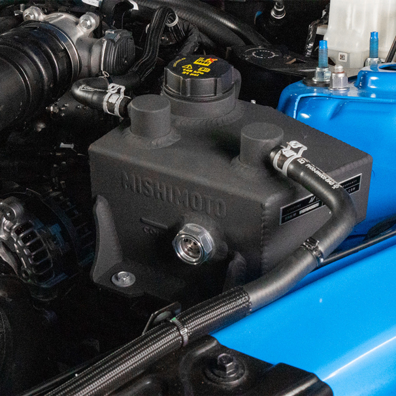 Mishimoto 2024+ Ford Mustang V8/2.3L EcoBoost Expansion Tank - Polished - MMRT-MUS-24P User 1