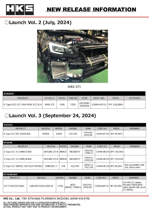 HKS S Type O/C KIT ZN6/ZC6 for NA BLK - 15004-AT110 Photo - Close Up