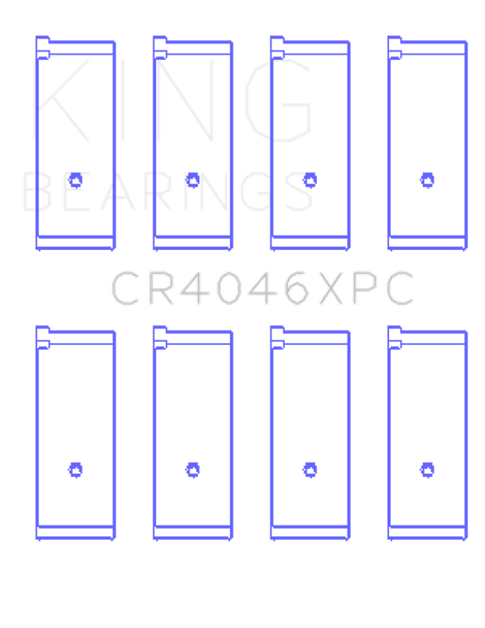 King Engine Bearings Honda B20B4/B20Z2/D16 Series/Zc/16V (Size +0.50mm) Connecting Rod Bearing Set - CR4046XPC0.5 Photo - Primary