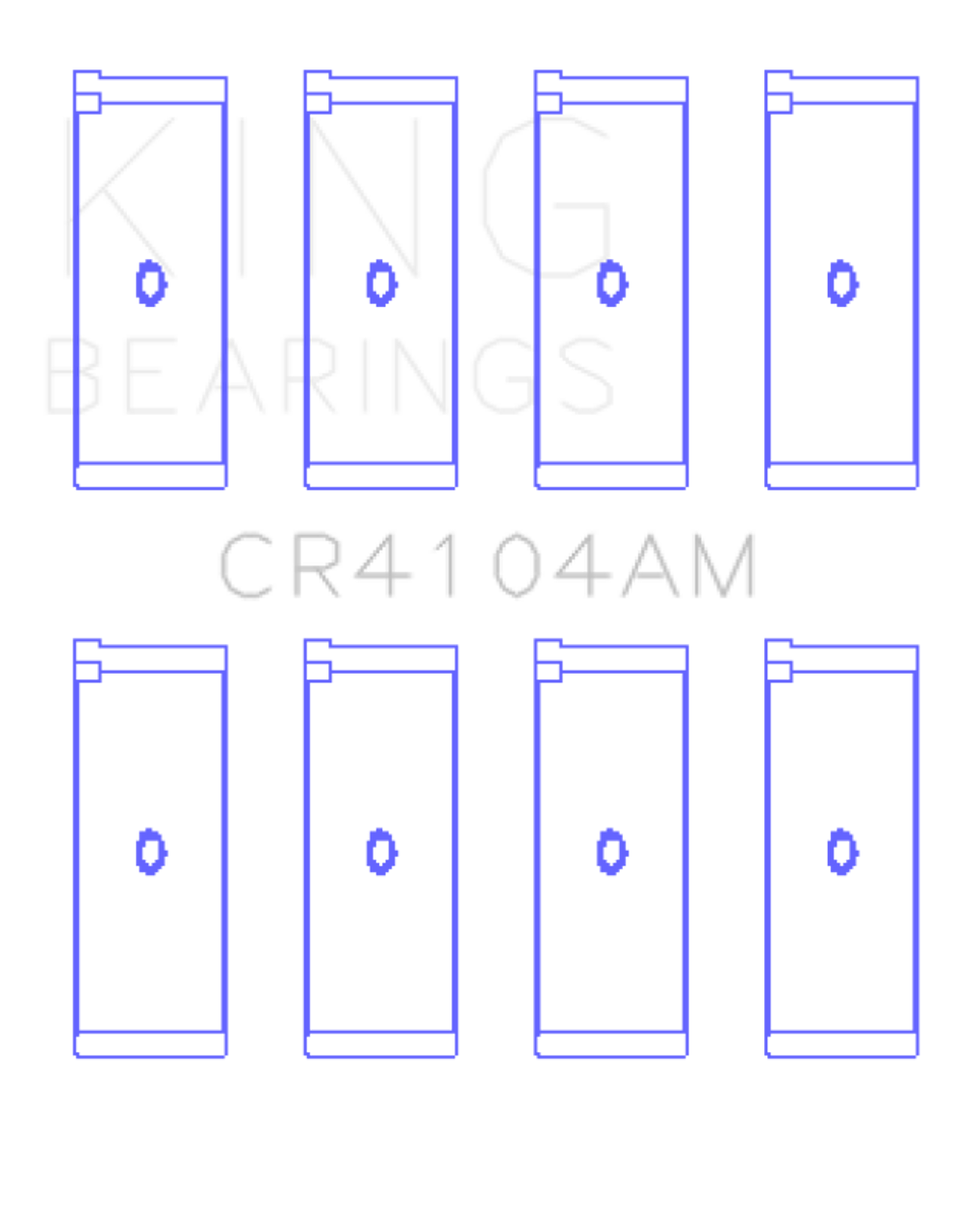 King Engine Bearings Audi Abb/Abm/Adp/Pp/Rn (Size +0.25mm) Connecting Rod Bearing Set - CR4104AM0.25 Photo - Primary