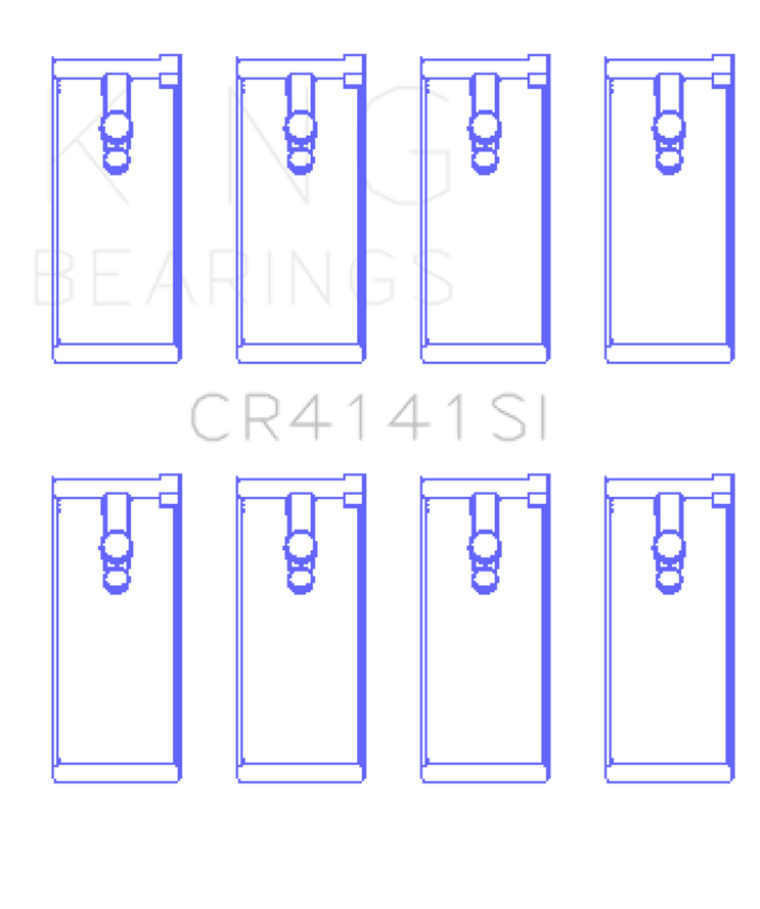 King Engine Bearings Isuzu 4Zb1/4Zd1/G130/G161/G201 (Size +0.50mm) Connecting Rod Bearing Set - CR4141SI1.5 Photo - Primary