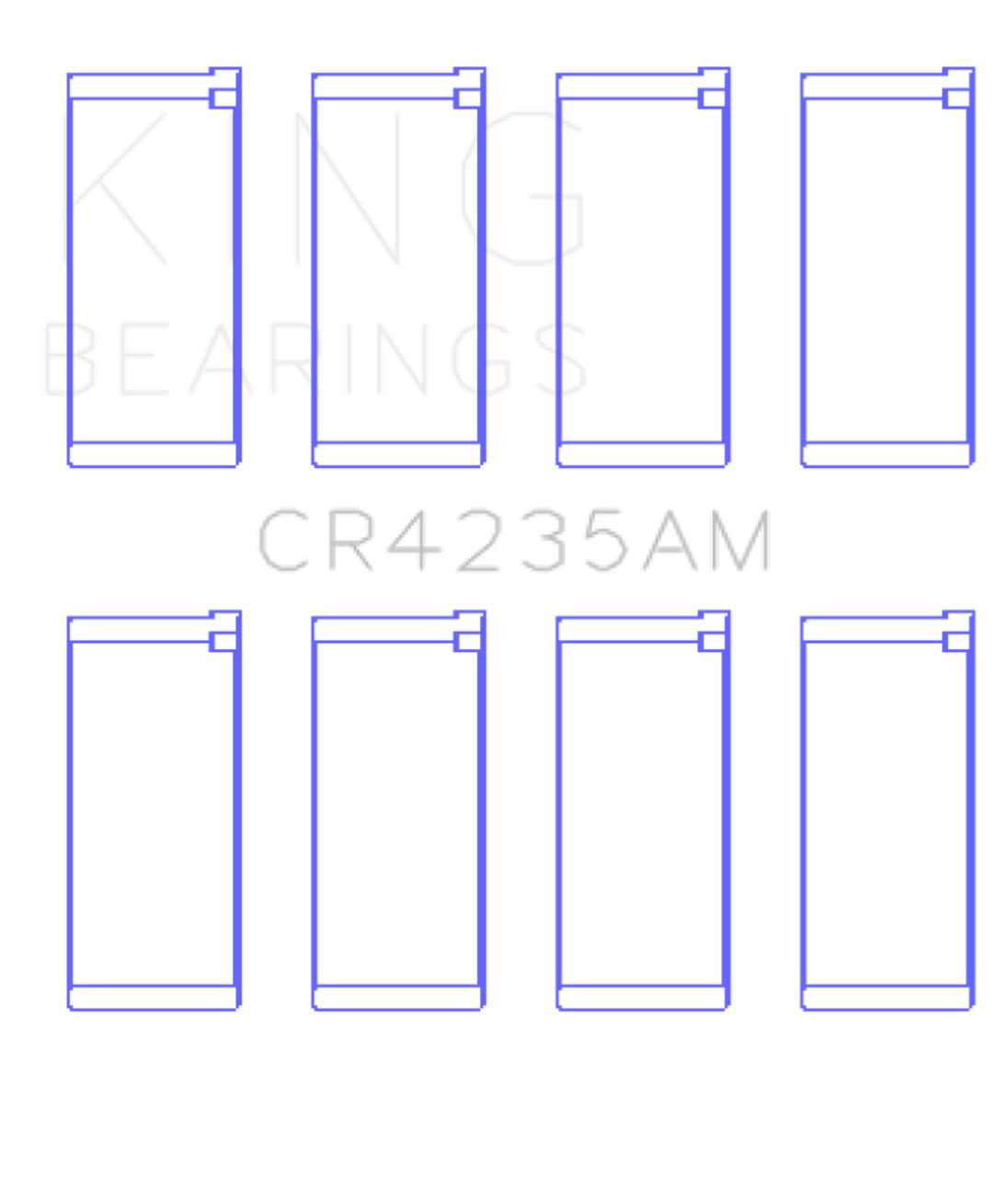 King Engine Bearings Hyundai Lantra 1600 (Size +0.50mm) Connecting Rod Bearing Set - CR4235AM0.5 Photo - Primary