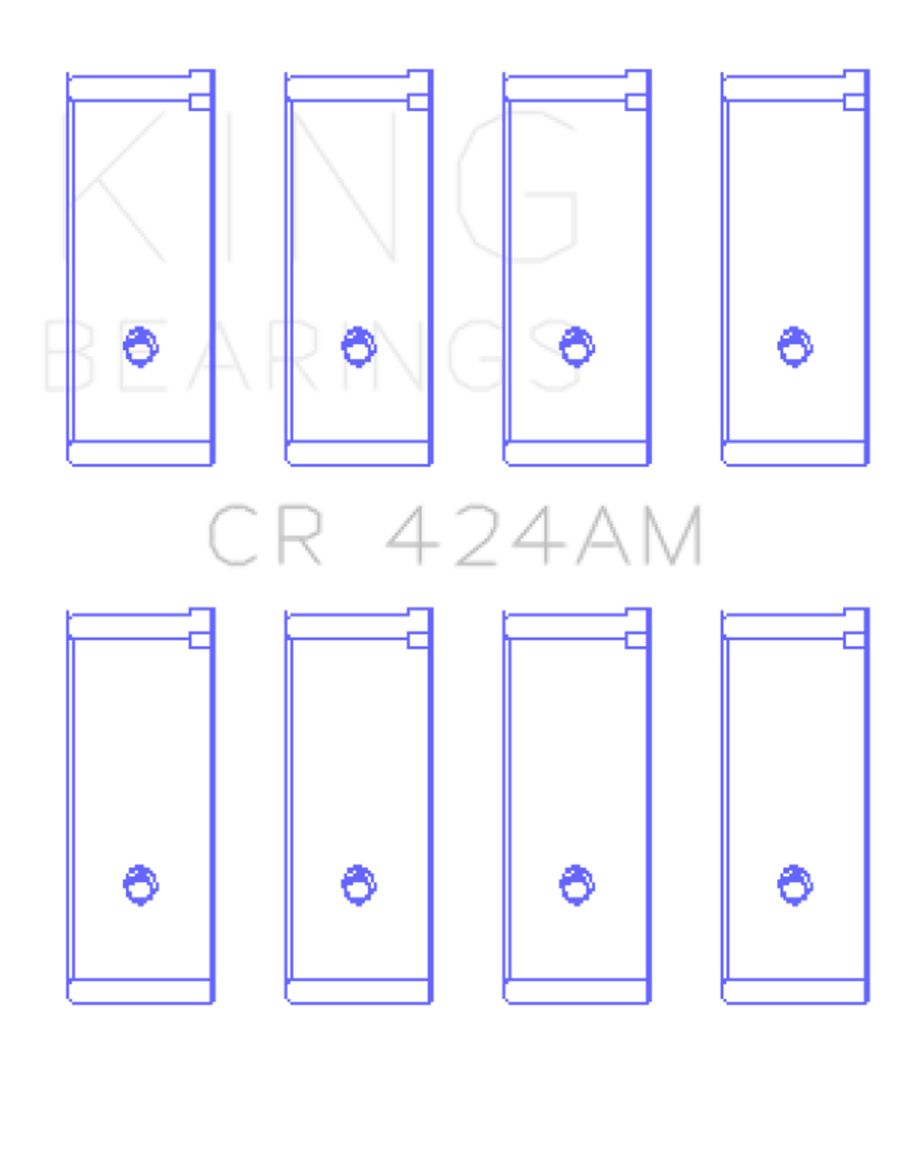 King Engine Bearings Chrysler 134C 2.2L/153Ci 2.5L (Size +0.25mm) Connecting Rod Bearing Set - CR424AM0.25 Photo - Primary