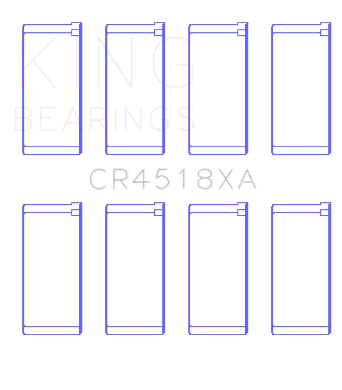 King Engine Bearings Hyundai/Kia D4Cb (Size +0.25mm) Connecting Rod Bearing Set - CR4518XA0.25 Photo - Primary