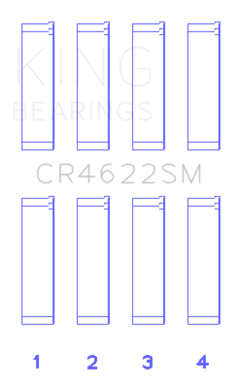 King Engine Bearings Subaru Fb20 (Size +0.25mm) Connecting Rod Bearing Set - CR4622SM0.25 Photo - Primary