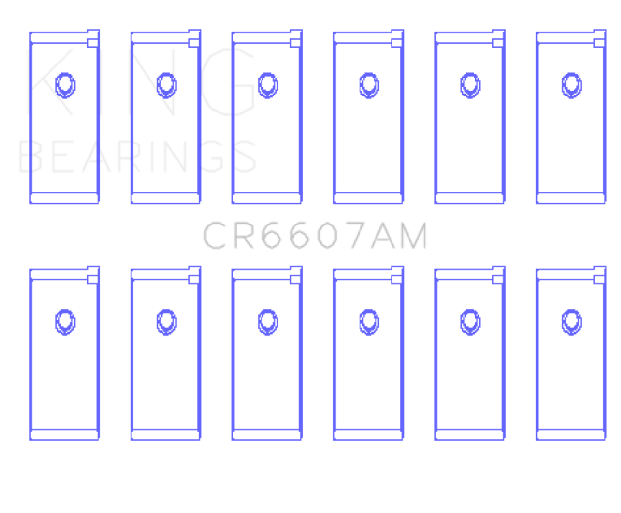 King Engine Bearings Datsun L28 (Size +0.50mm) Connecting Rod Bearing Set - CR6607AM0.5 Photo - Primary