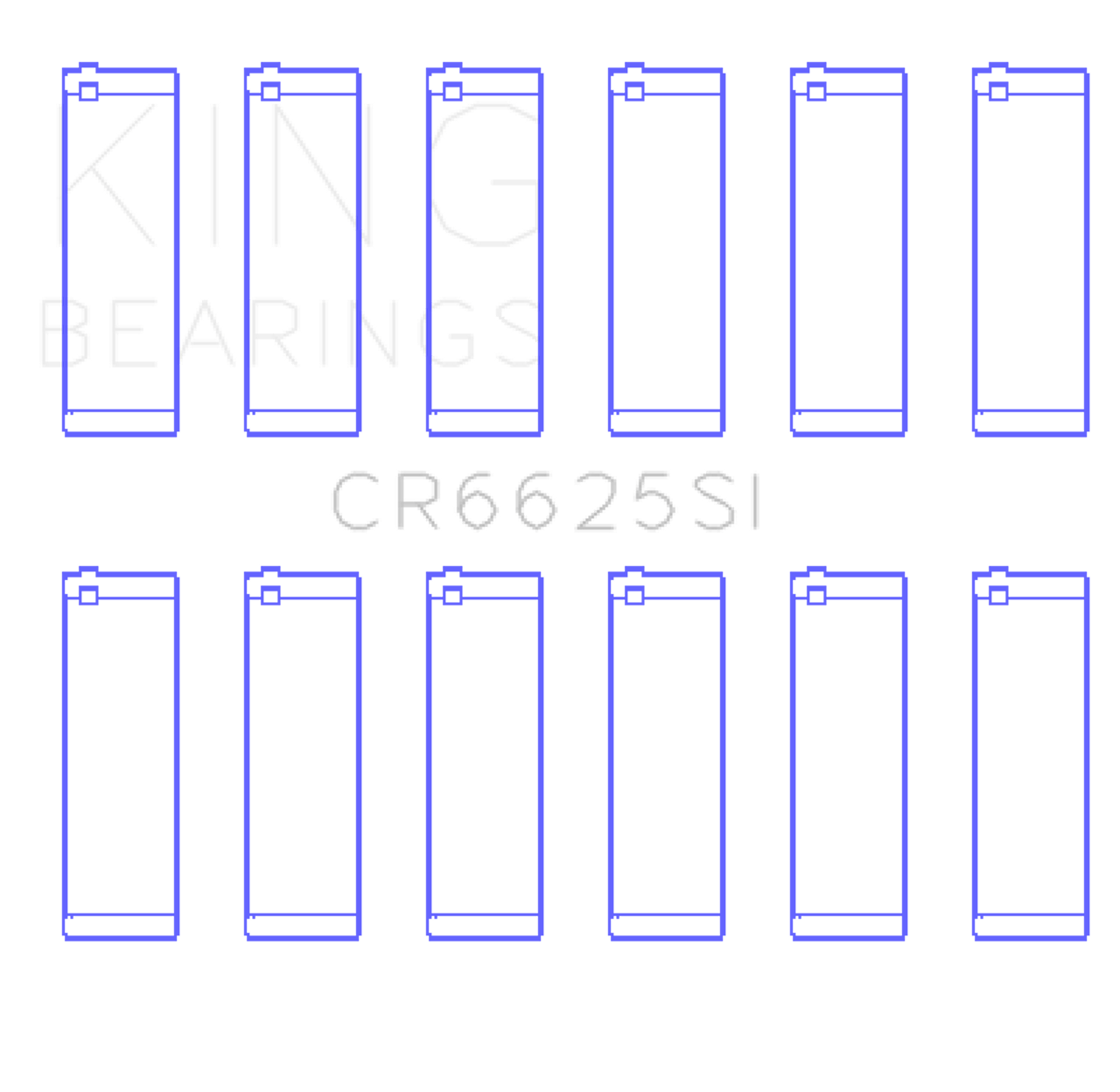 King Engine Bearings ChevrolET 262 (Size +0.75mm) Connecting Rod Bearing Set - CR6625SI0.75 Photo - Primary