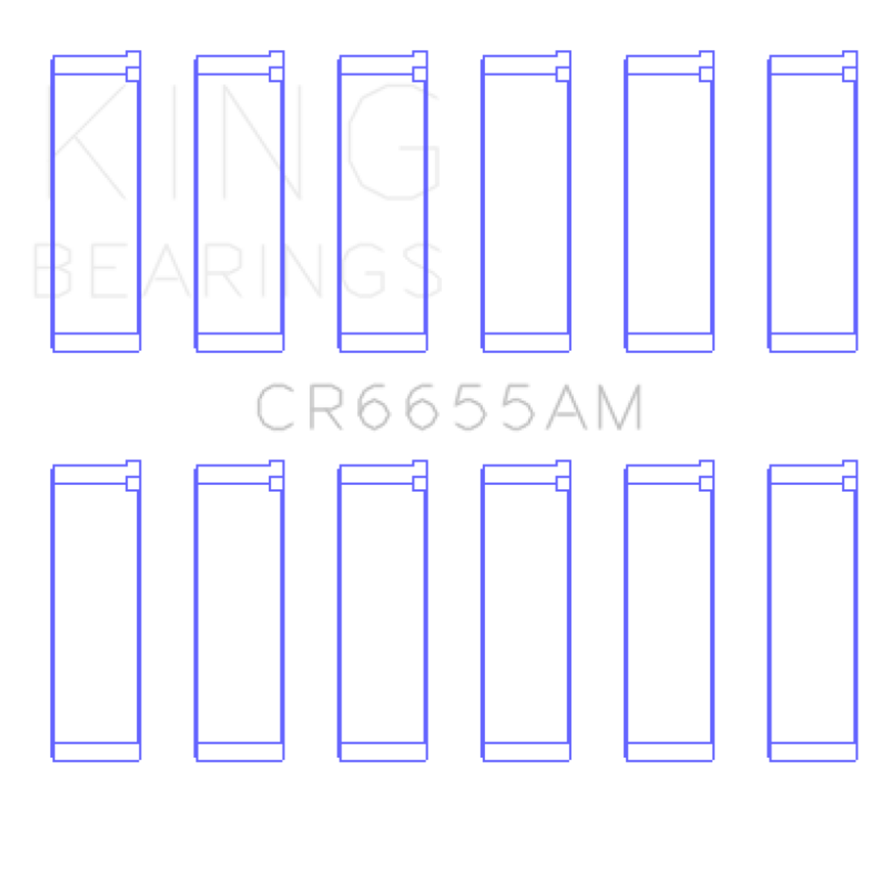 King Engine Bearings Mazda Je39 (Size +0.25mm) Connecting Rod Bearing Set - CR6655AM0.25 Photo - Primary