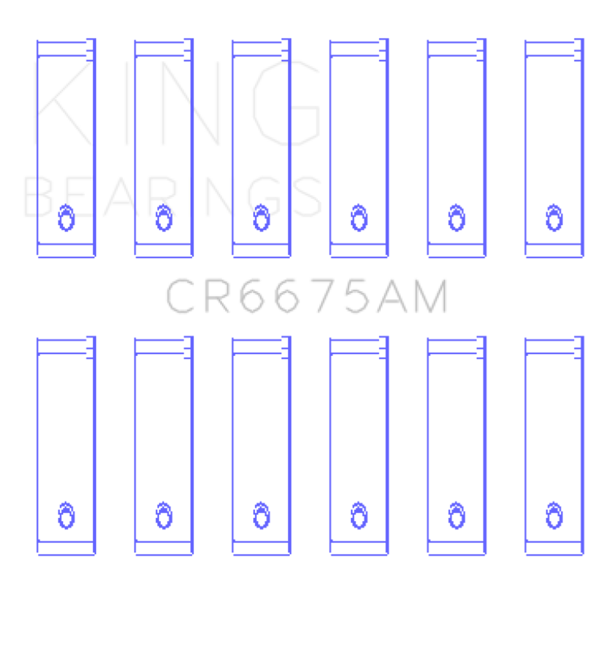 King Engine Bearings Chrysler 3.3/3.8 V6 (Size +0.25mm) Connecting Rod Bearing Set - CR6675AM0.25 Photo - Primary