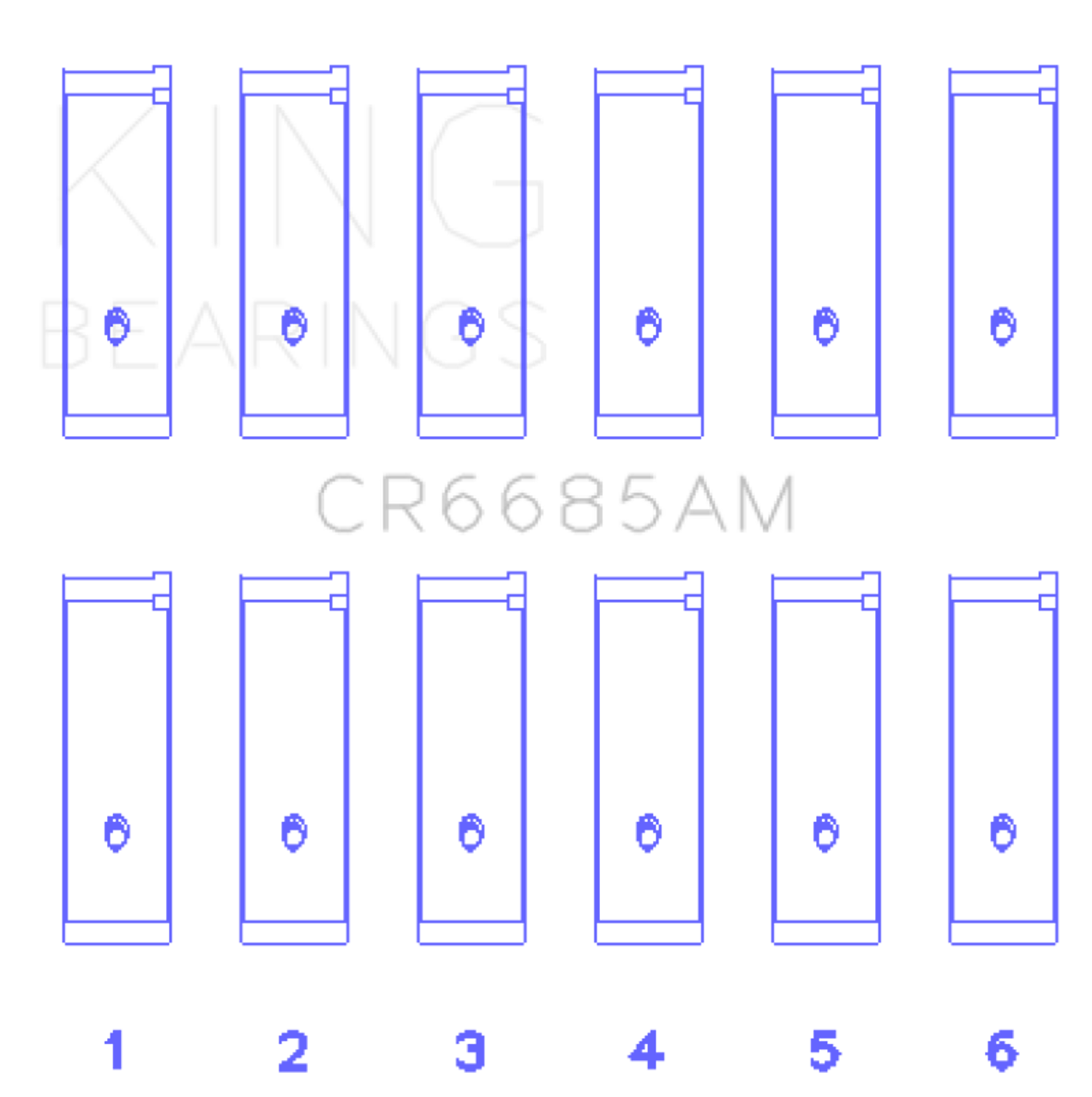 King Engine Bearings Isuzu 6Vd1 (Size +0.50mm) Connecting Rod Bearing Set - CR6685AM0.5 Photo - Primary