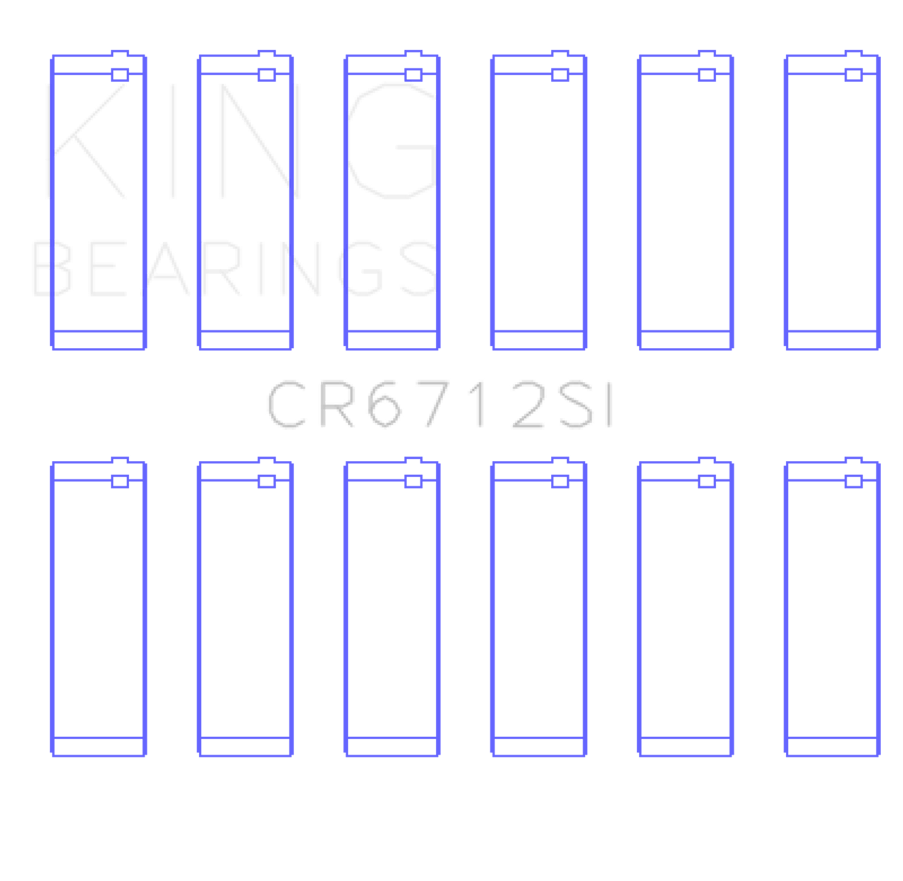 King Engine Bearings Ford V6 Triton/Ohv (Size +1.0mm) Connecting Rod Bearing Set - CR6712SI1.0 Photo - Primary