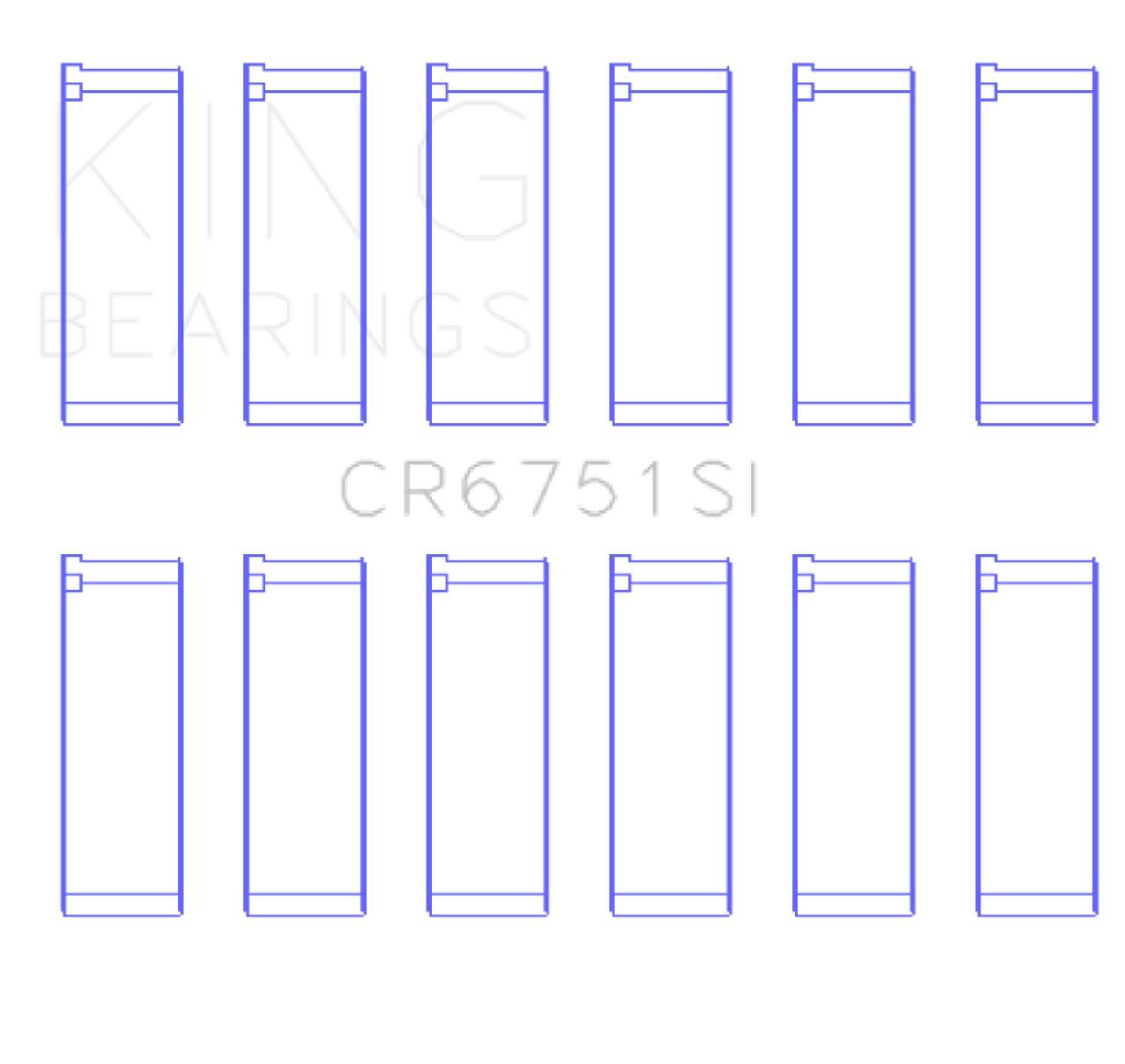 King Engine Bearings Ford 155 (Size +0.50mm) Connecting Rod Bearing Set - CR6751SI0.5 Photo - Primary