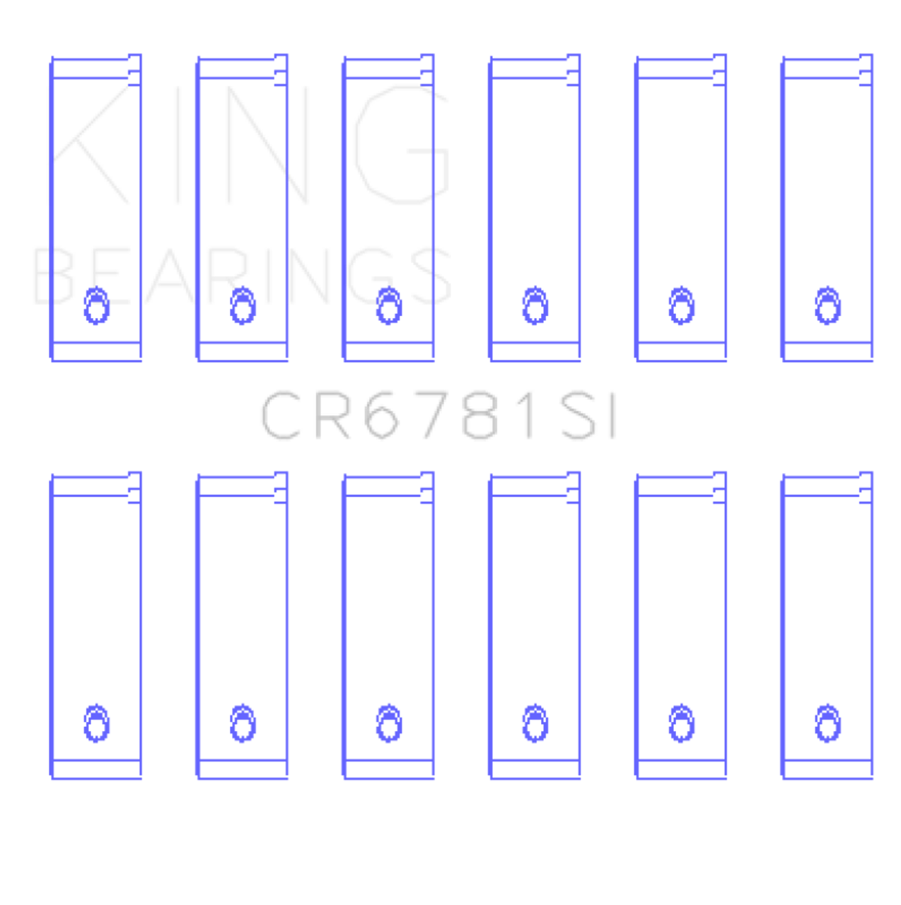 King Engine Bearings Chrysler 2.7L (Od+.002in) (Size +0.75mm) Connecting Rod Bearing Set - CR6781SI0.75 Photo - Primary