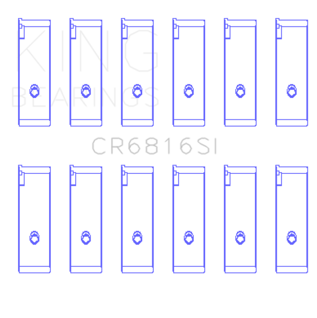 King Engine Bearings Suzuki H20A/H25A/H27A (Size +0.50mm) Connecting Rod Bearing Set - CR6816SI0.5 Photo - Primary