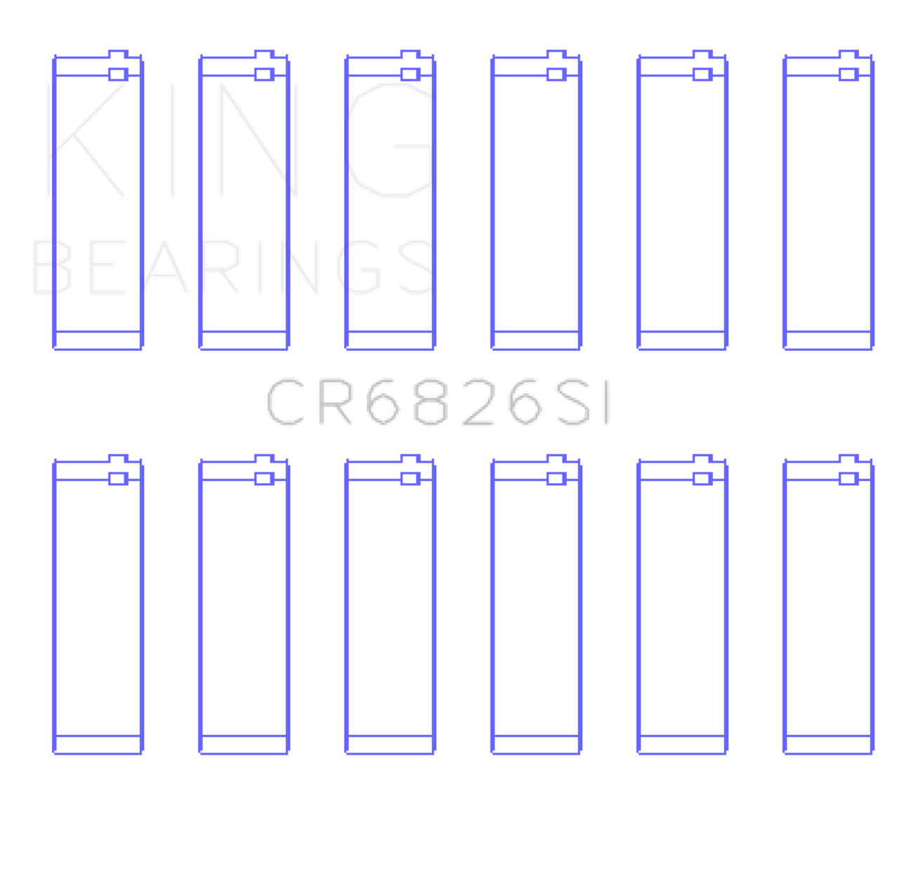 King Engine Bearings HolDEn 175/190 3.6L (Size +0.75mm) Connecting Rod Bearing Set - CR6826SI0.75 Photo - Primary