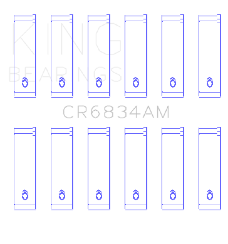 King Engine Bearings Chrysler 3.3/3.8 V6 +.002 Os/Od (Size +0.50mm) Connecting Rod Bearing Set - CR6834AM0.5 Photo - Primary