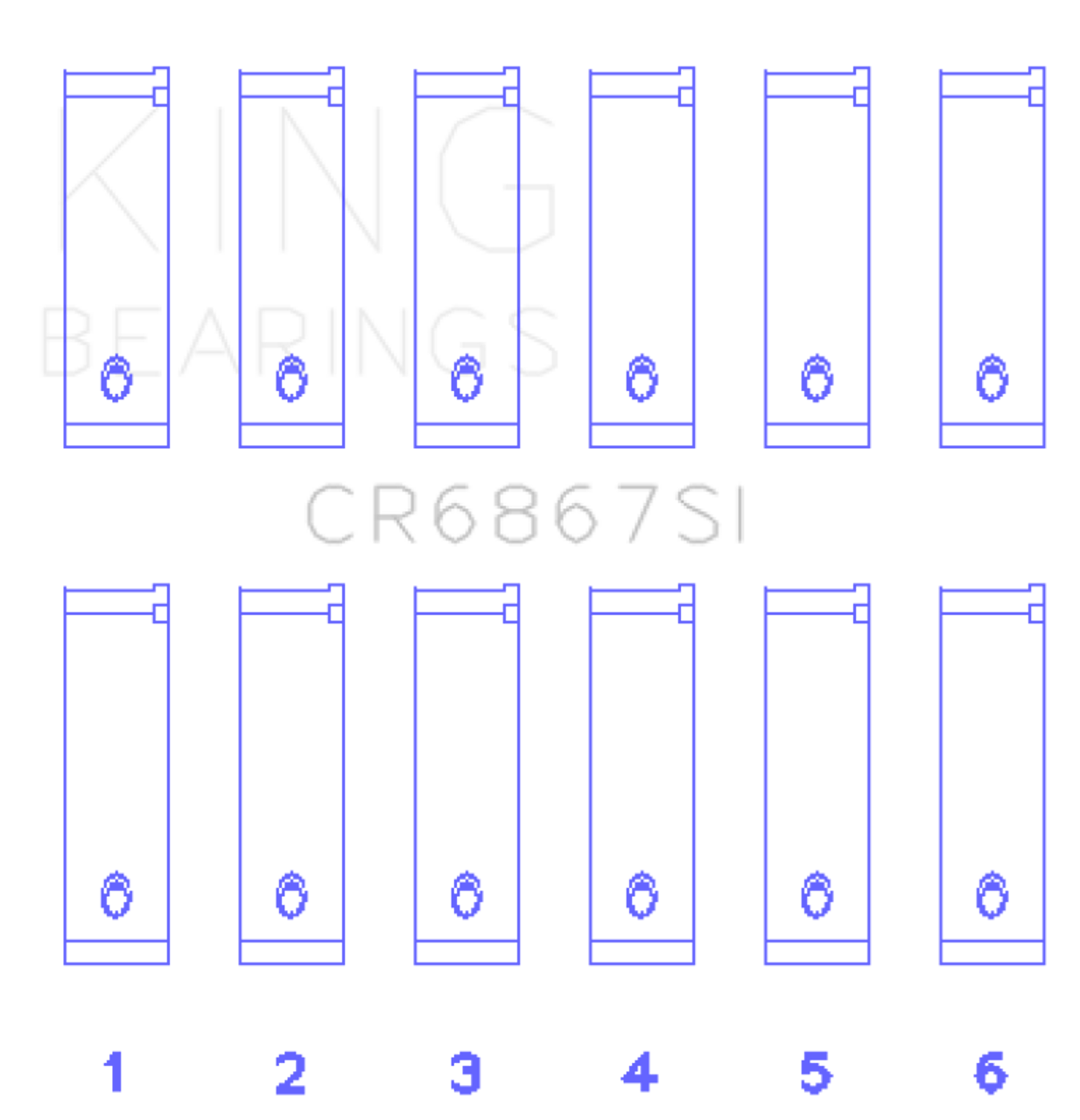 King Engine Bearings Chrysler 215 Cid/241 Cid 24V (Size +0.75mm) Connecting Rod Bearing Set - CR6867SI0.75 Photo - Primary