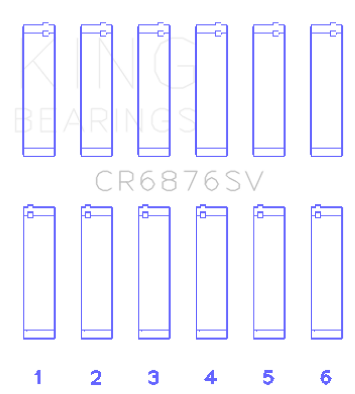 King Engine Bearings Mercedes Benz Om 642 Sputter Replacement (Size +0.25mm) Conrod Bearing Set - CR6876SV0.25 Photo - Primary