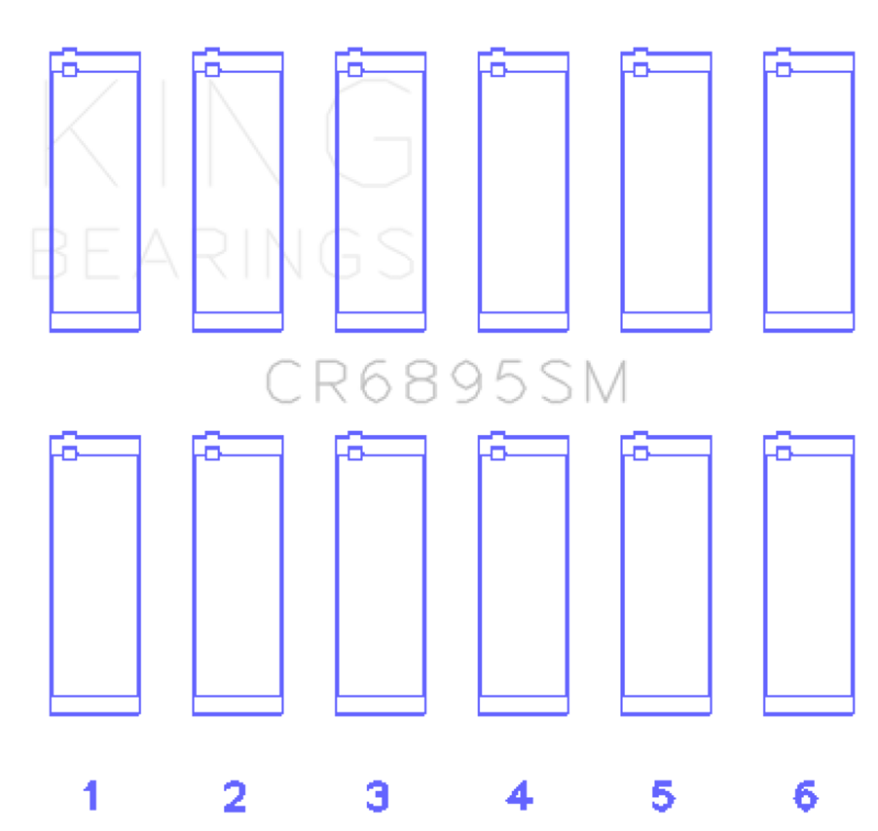 King Engine Bearings Ford Ecoboost 3.5L V6 (Size +0.25mm) Connecting Rod Bearing Set - CR6895SM0.25 Photo - Primary