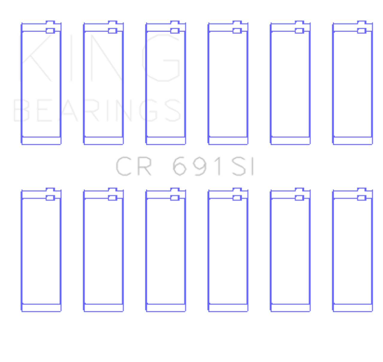King Engine Bearings Ford V-6 183. (Size +0.25mm) Connecting Rod Bearing Set - CR691SI0.25 Photo - Primary