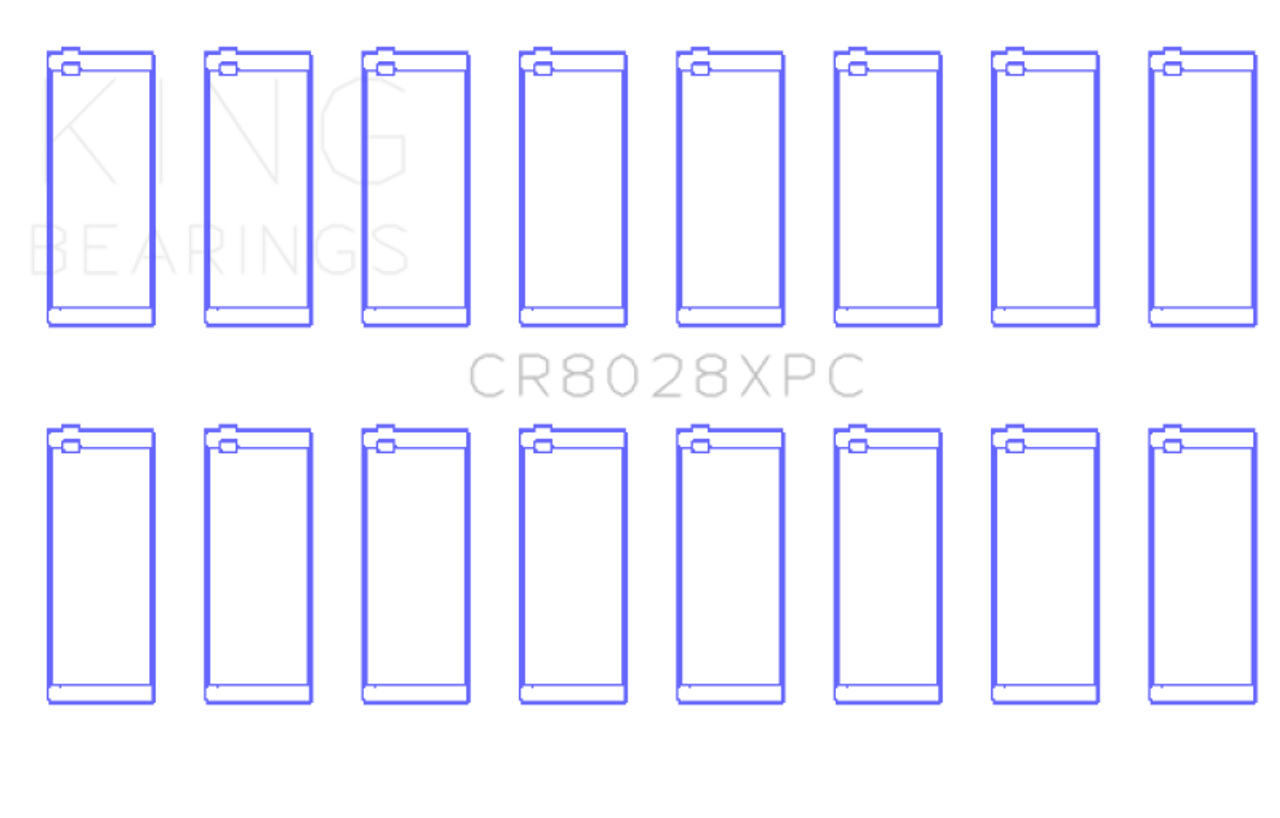 King Engine Bearings ChevrolET Custom Performance (Size STDX) Connecting Rod Bearing Set - CR8028XPCSTDX Photo - Primary