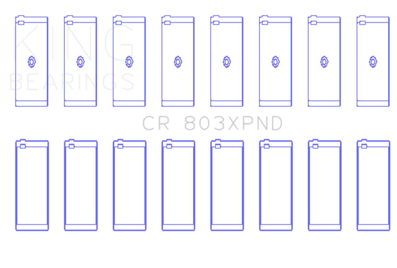 King Engine Bearings ChevrolET SBC 265Ci 283Ci 327Ci (Size STDX) Connecting Rod Bearing Set - CR803XPNDSTDX Photo - Primary