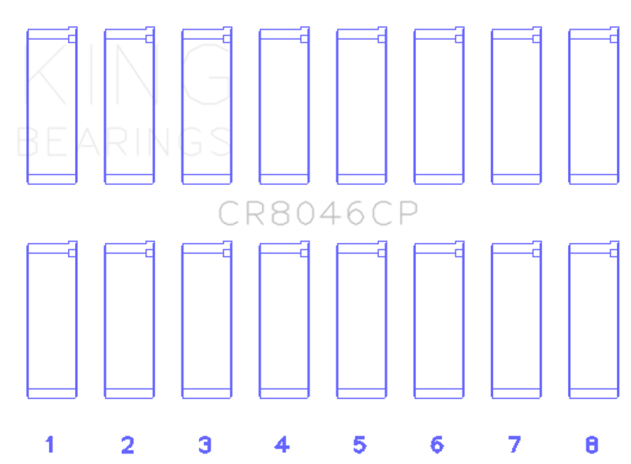 King Engine Bearings Porsche M 48.00/M 48.50 (Size +0.50mm) Connecting Rod Bearing Set - CR8046CP0.5 Photo - Primary